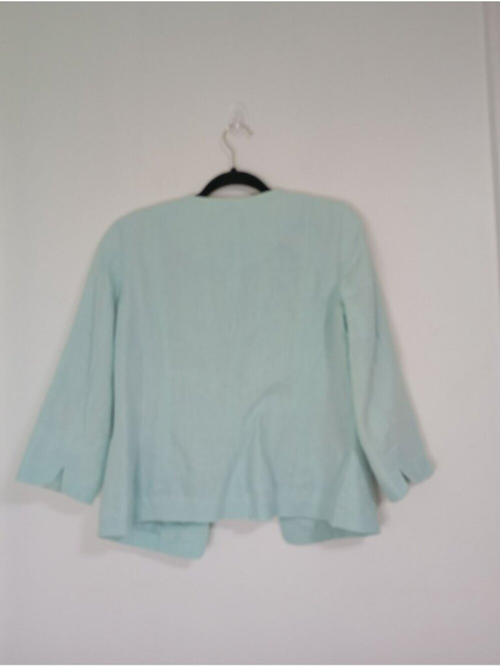 Talbots Womens Light Mint Green Open-Front 100% Linen Blazer Size 6 Classic Fit - Picture 10 of 10